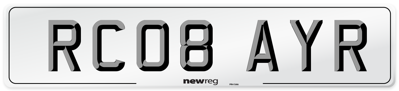 RC08 AYR Number Plate from New Reg